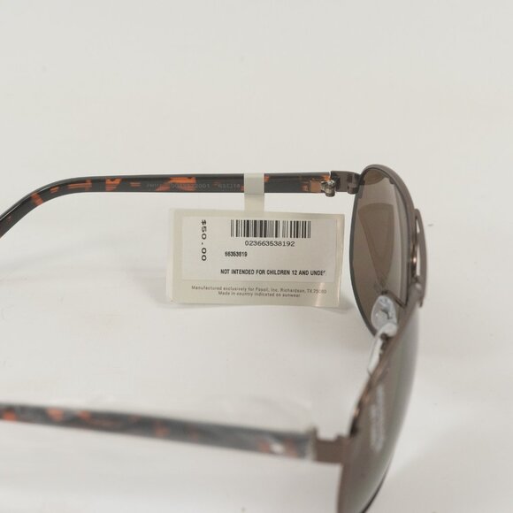 Fossil Unisex Turtle Shell Frames Brown Lens Aviator Sunglasses 538192 OS - Picture 5 of 7